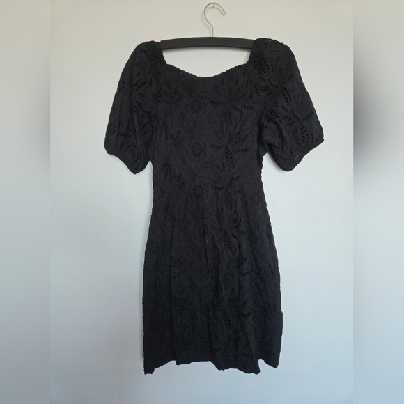 Black Eyelet Button-Down Dress - Picture 2 of 7